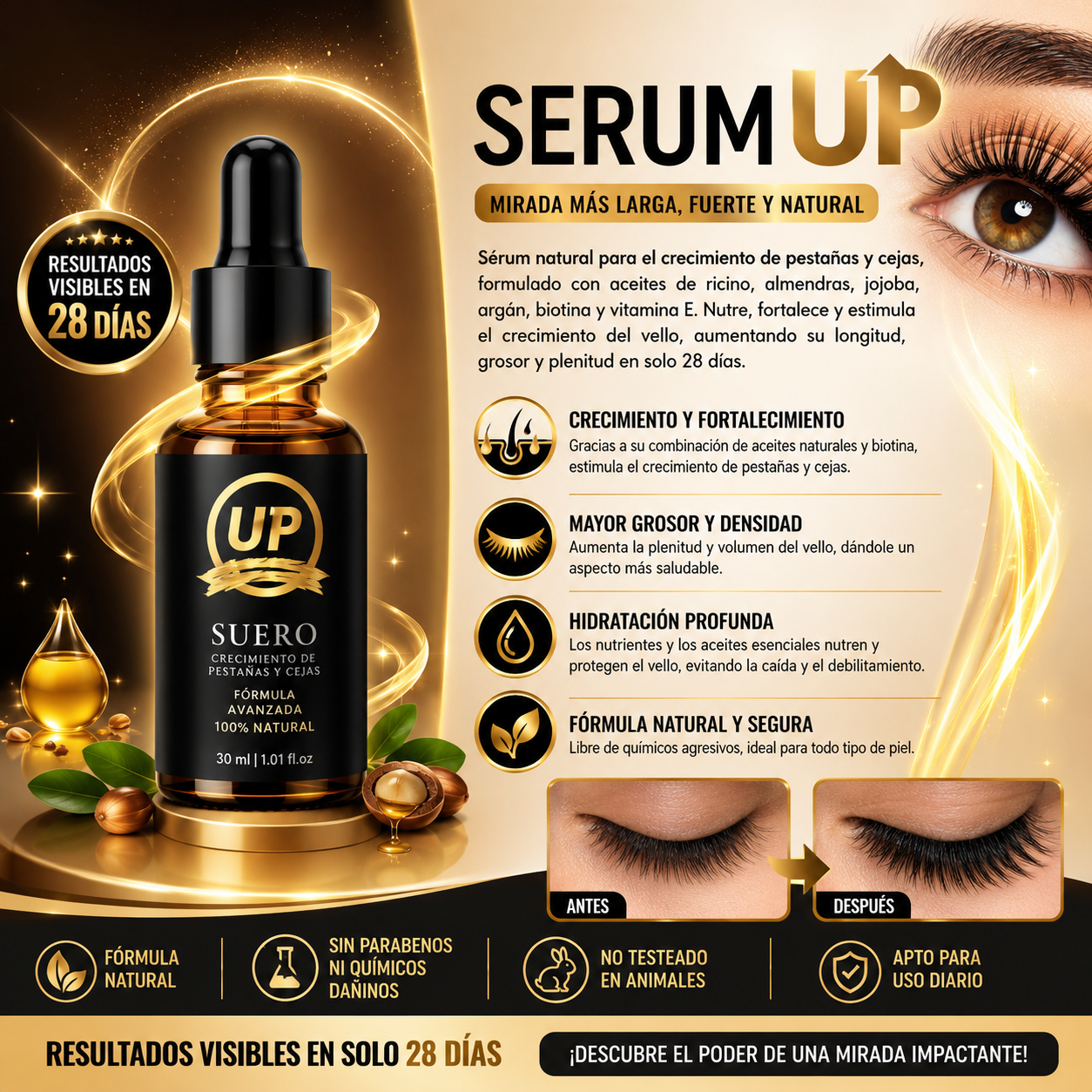 SERUM UP PRO ALARGAMIENTOS DE PESTAÑAS Y CEJAS